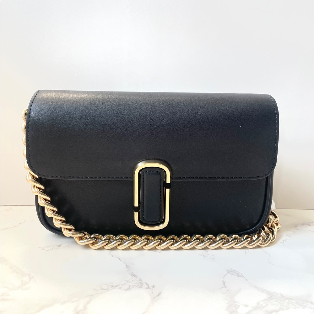 New Marc Jacobs J Marc Leather Crossbody Shoulder Bag Black Convertible - Picture 5 of 14